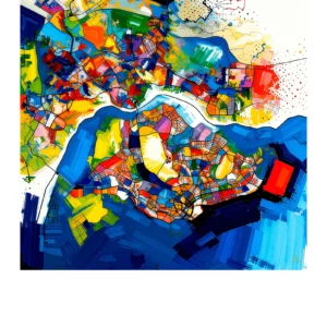 Singapore | Map — Aura Abstract fine art print