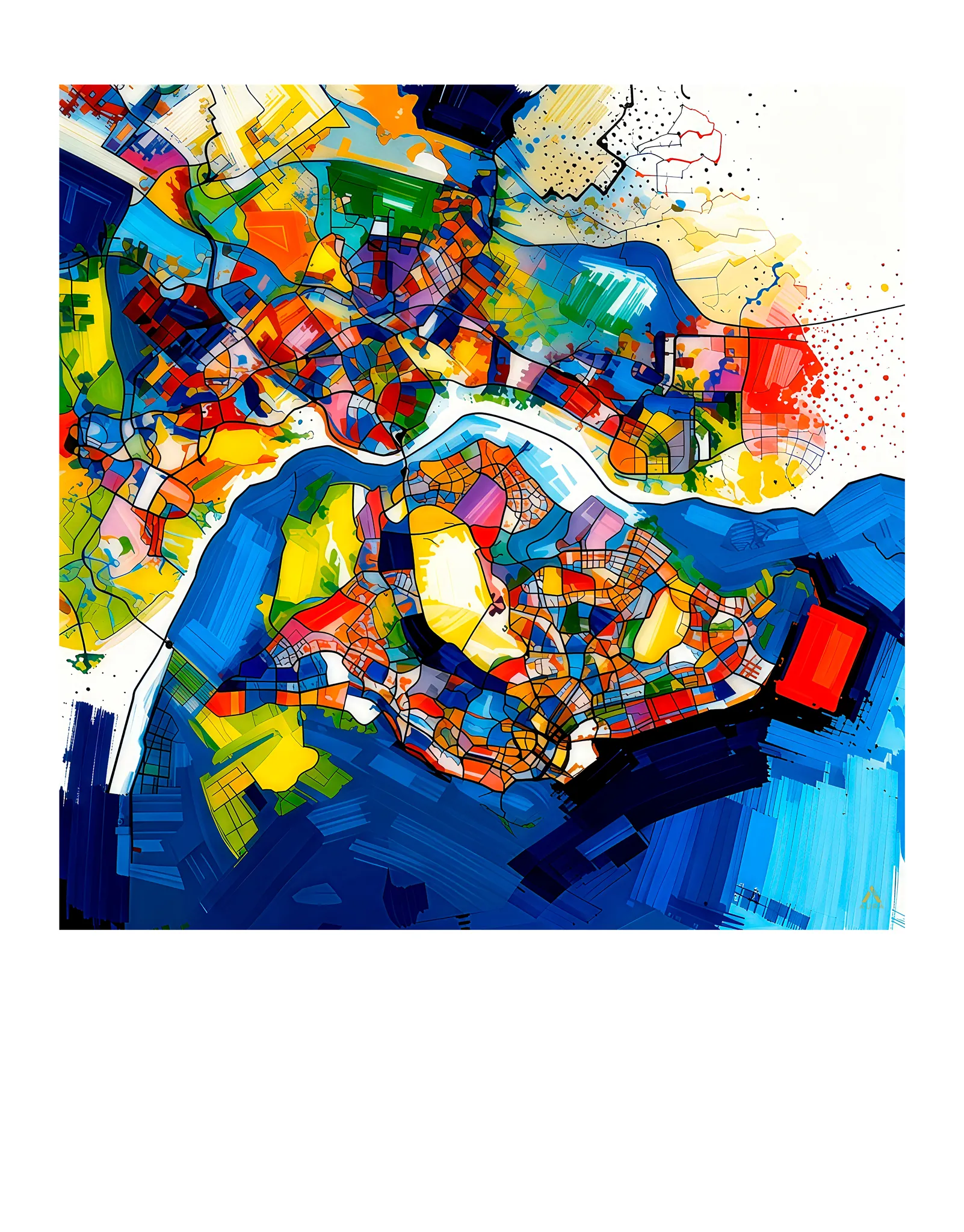 Singapore | Map — Aura Abstract fine art print