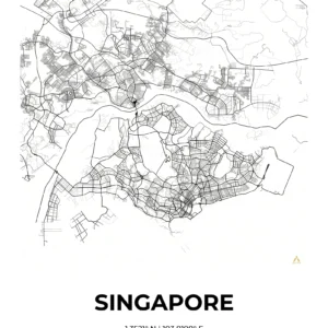 Singapore | Map — Urban Sketch fine art print