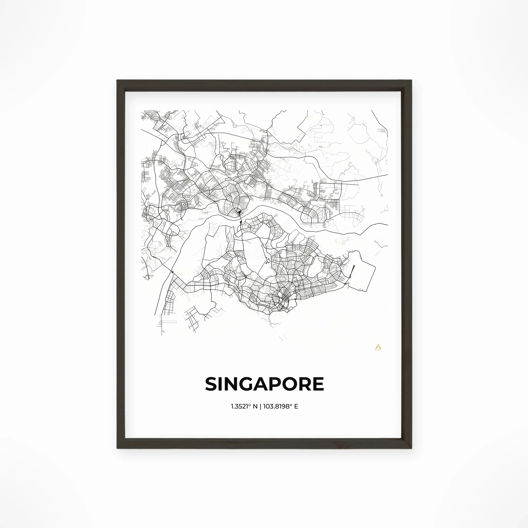 Singapore | Map — Urban Sketch framed fine art interior preview