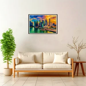 Singapore | Skyline — Impressionist Dream framed fine art interior preview