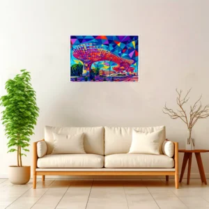 Seville | Metropol Parasol — Geometric Mosaic framed fine art interior preview