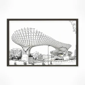 Seville | Metropol Parasol — Urban Sketch framed fine art interior preview
