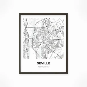 Seville | Map — Urban Sketch framed fine art interior preview