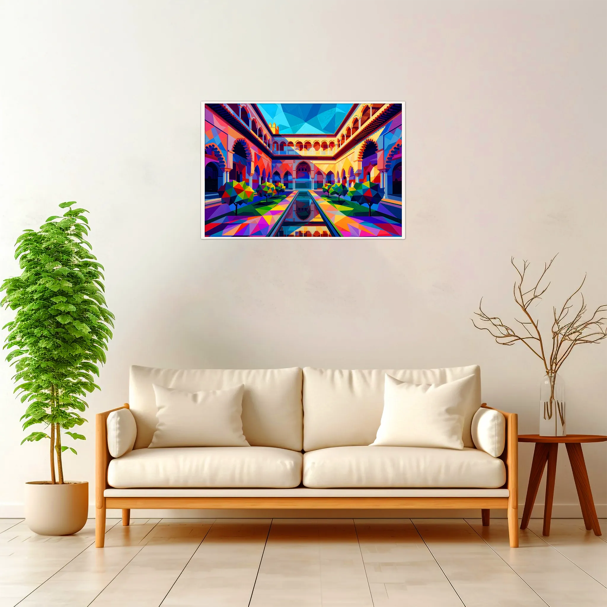 Seville | Royal Alcazar — Geometric Mosaic framed fine art interior preview