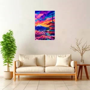 Tokyo | Panorama — Geometric Mosaic framed fine art interior preview