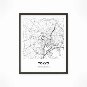 Tokyo | Map — Urban Sketch framed fine art interior preview
