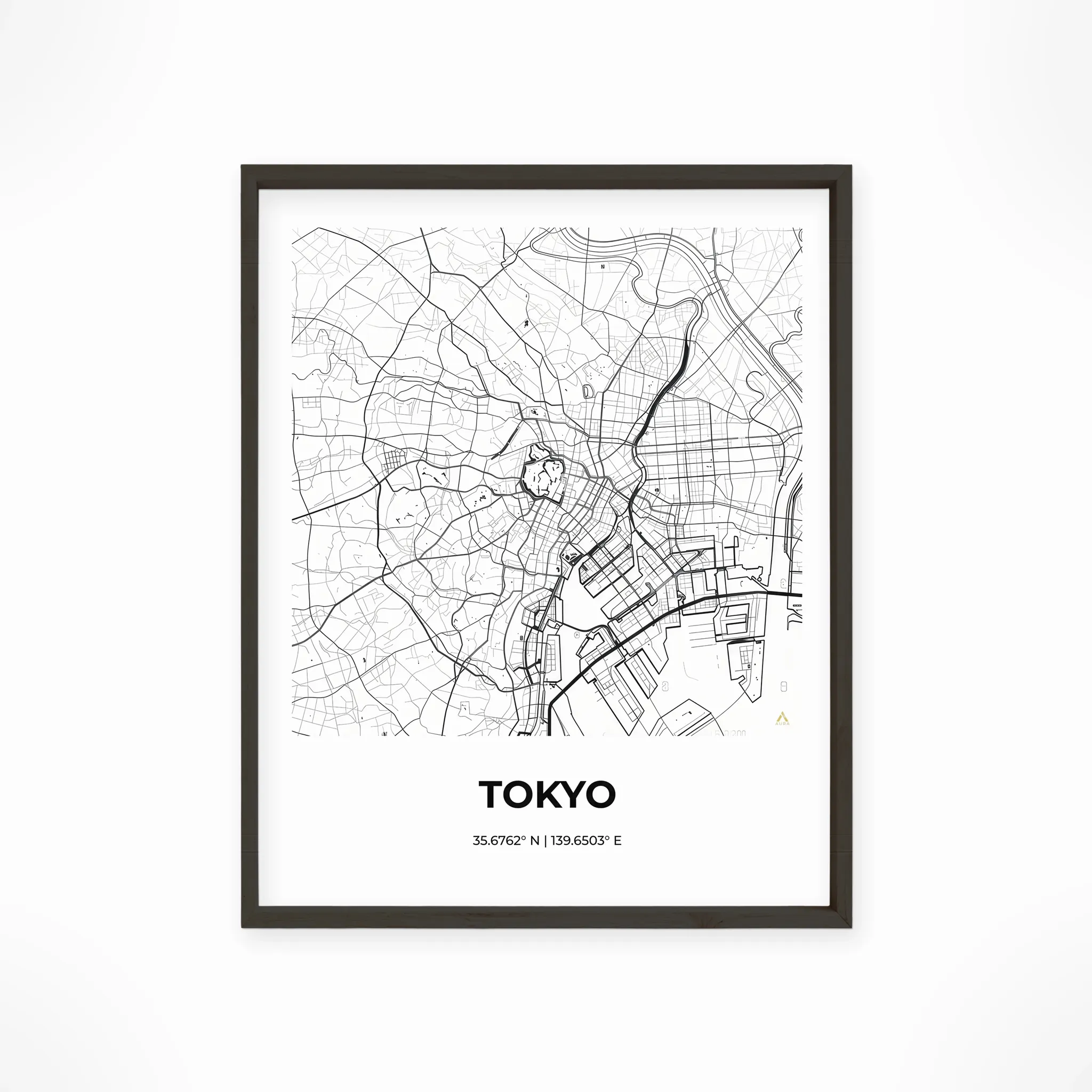 Tokyo | Map — Urban Sketch framed fine art interior preview