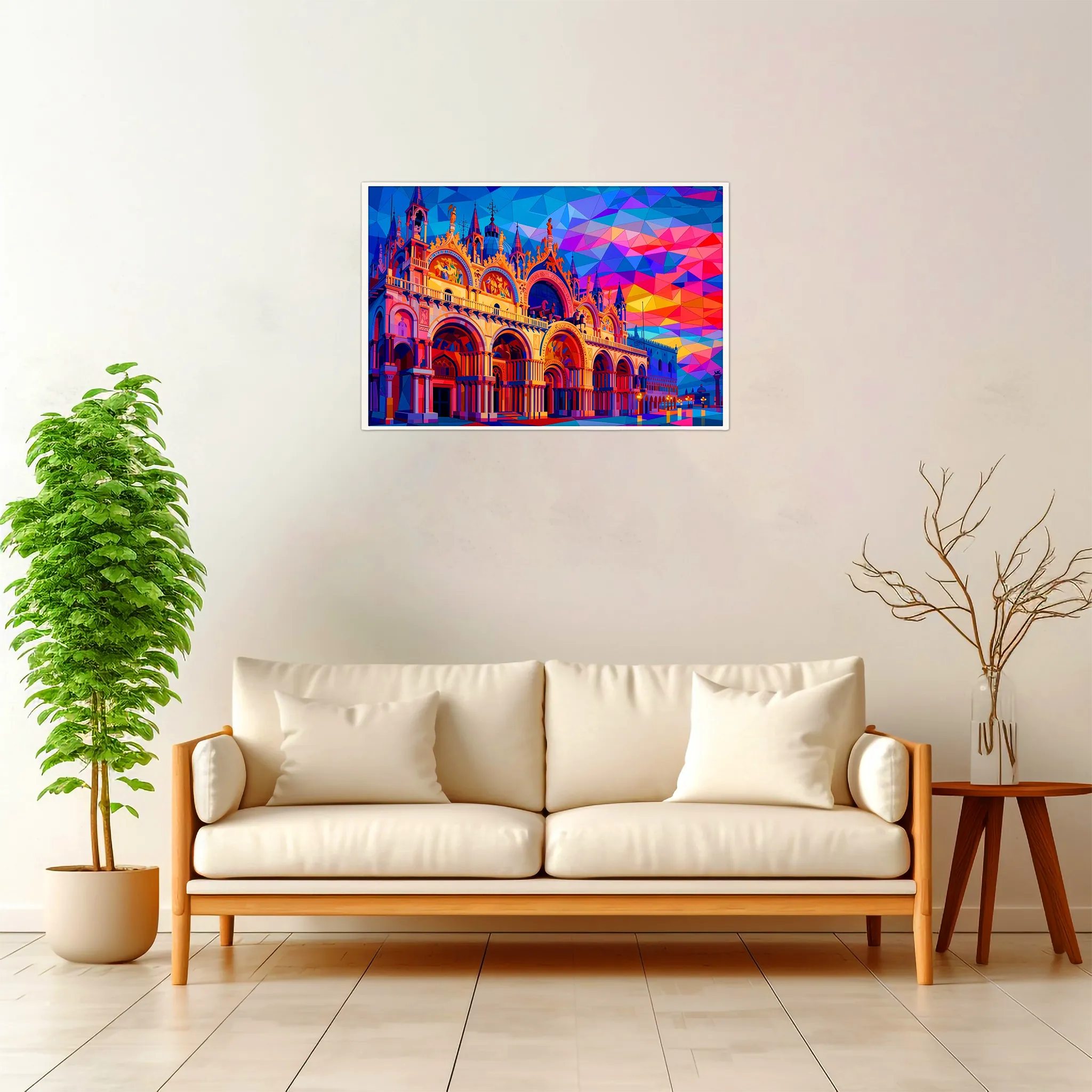 Venice | Basilica — Geometric Mosaic framed fine art interior preview