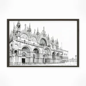 Venice | Basilica — Urban Sketch framed fine art interior preview
