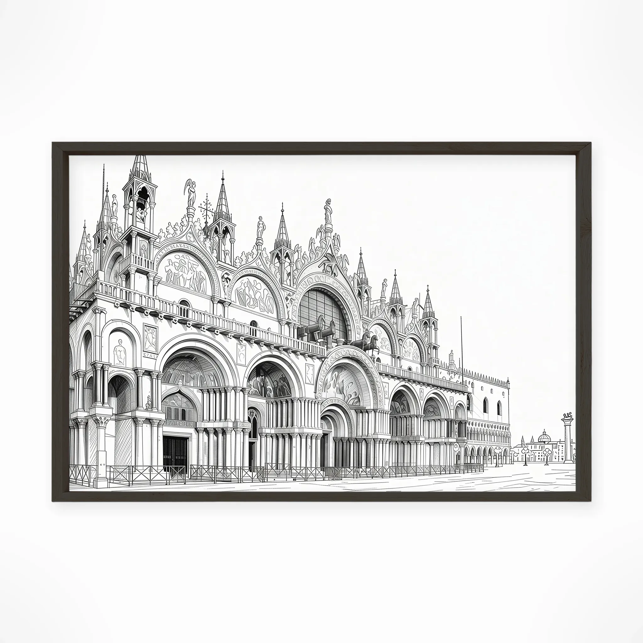 Venice | Basilica — Urban Sketch framed fine art interior preview