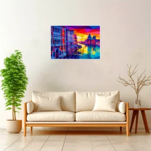 Venice | Grand Canal — Geometric Mosaic framed fine art interior preview