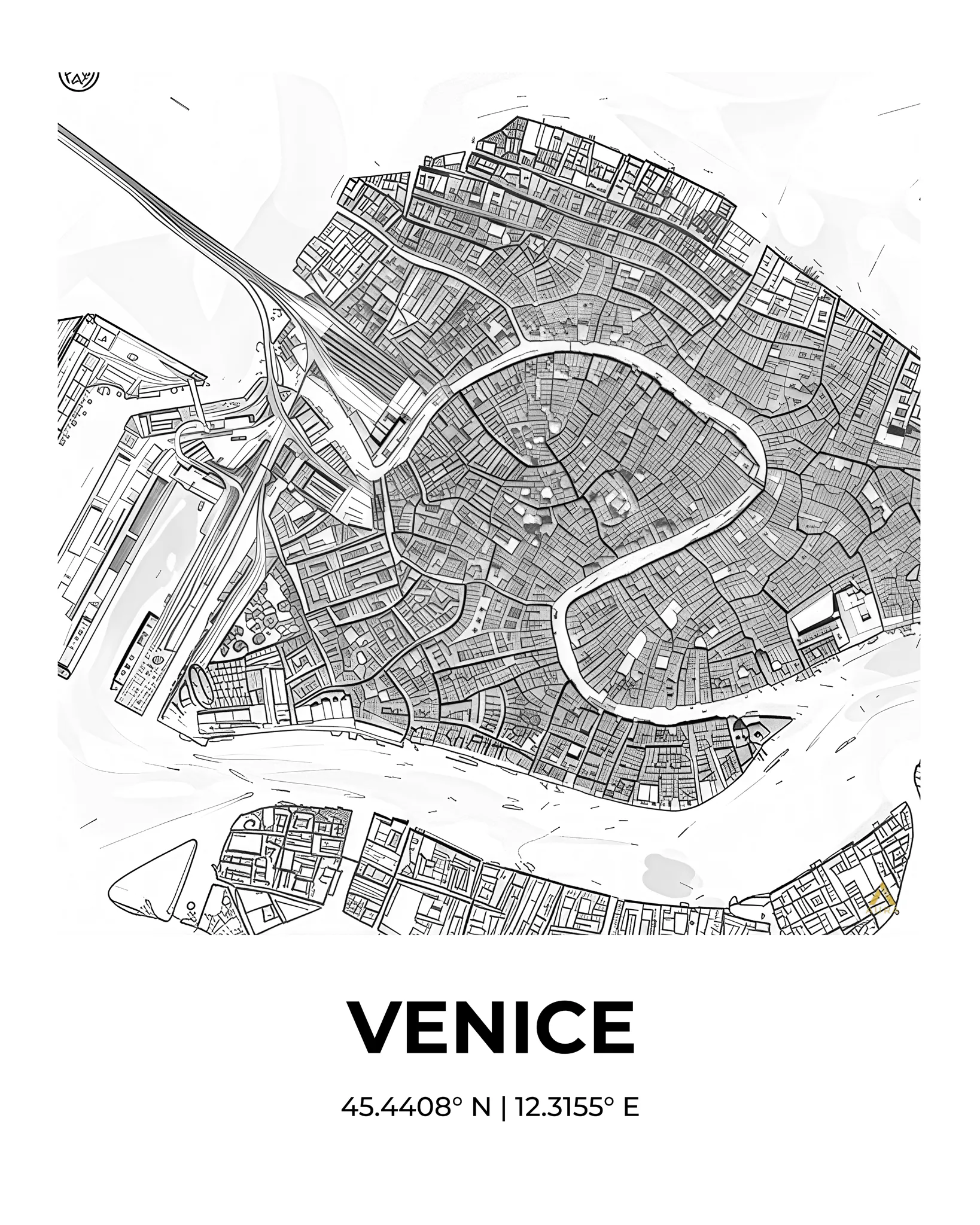 Venice | Map — Urban Sketch fine art print