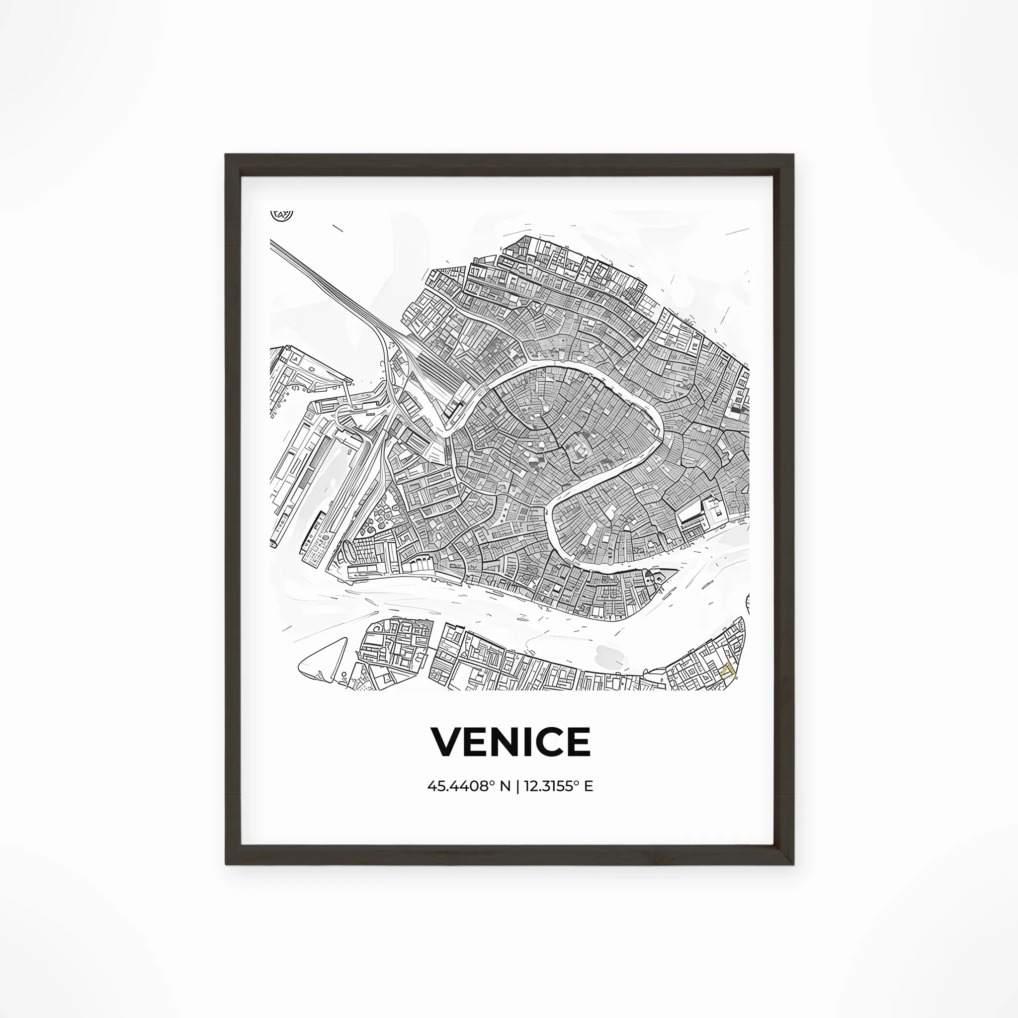 Venice | Map — Urban Sketch framed fine art interior preview