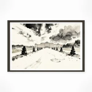 Vienna | Belvedere Palace — Sumi-e Zen Ink framed fine art interior preview