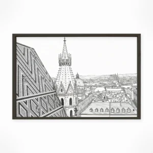 Vienna | Saint Stephen — Urban Sketch framed fine art interior preview