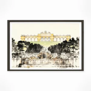Vienna | Schonbrunn — Sumi-e Zen Ink framed fine art interior preview