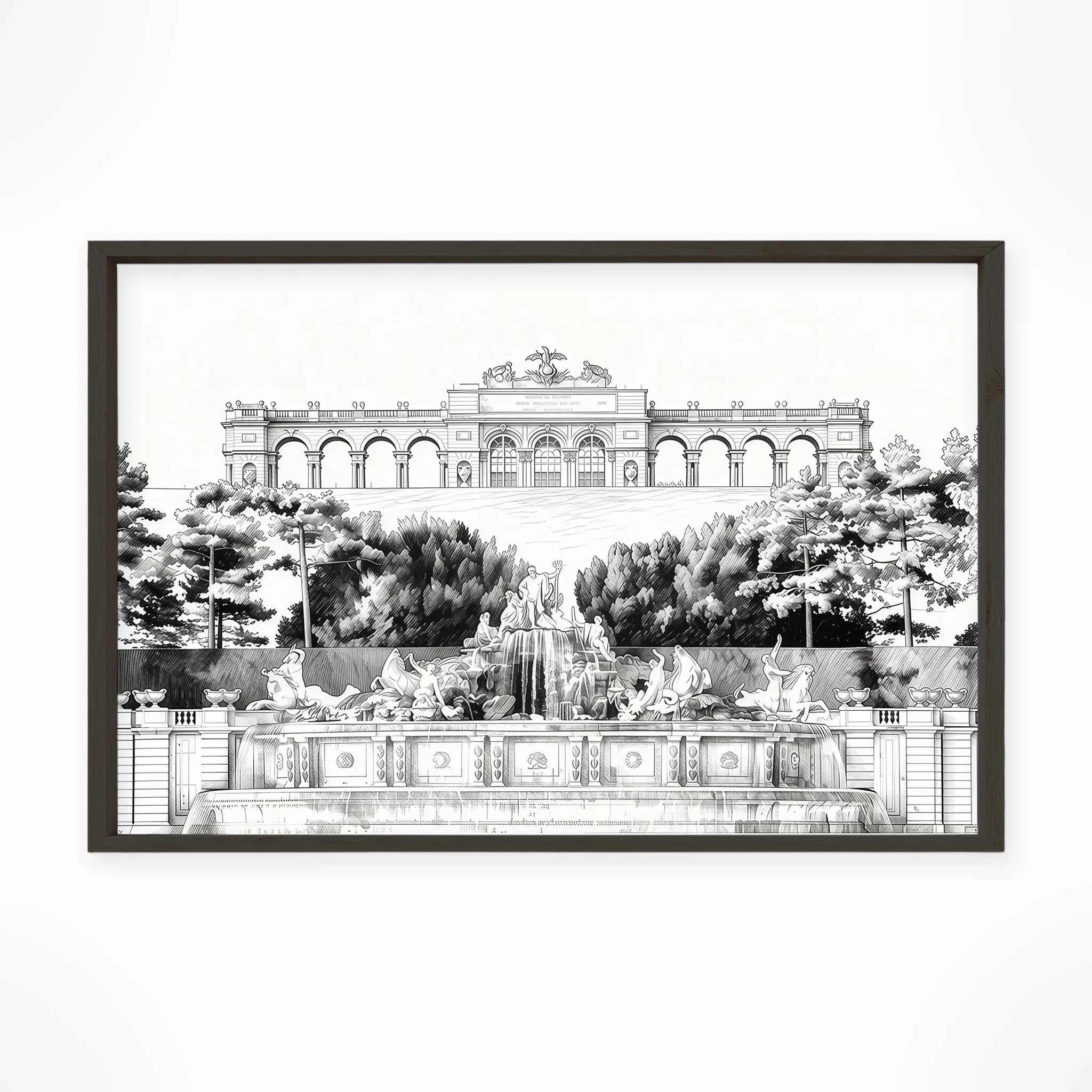 Vienna | Schonbrunn — Urban Sketch framed fine art interior preview