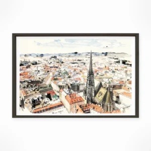 Vienna | Panorama — Sumi-e Zen Ink framed fine art interior preview