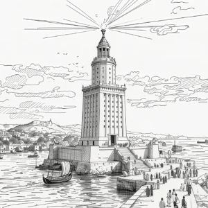 Lighthouse of Alexandria — Urban Sketch fine art print