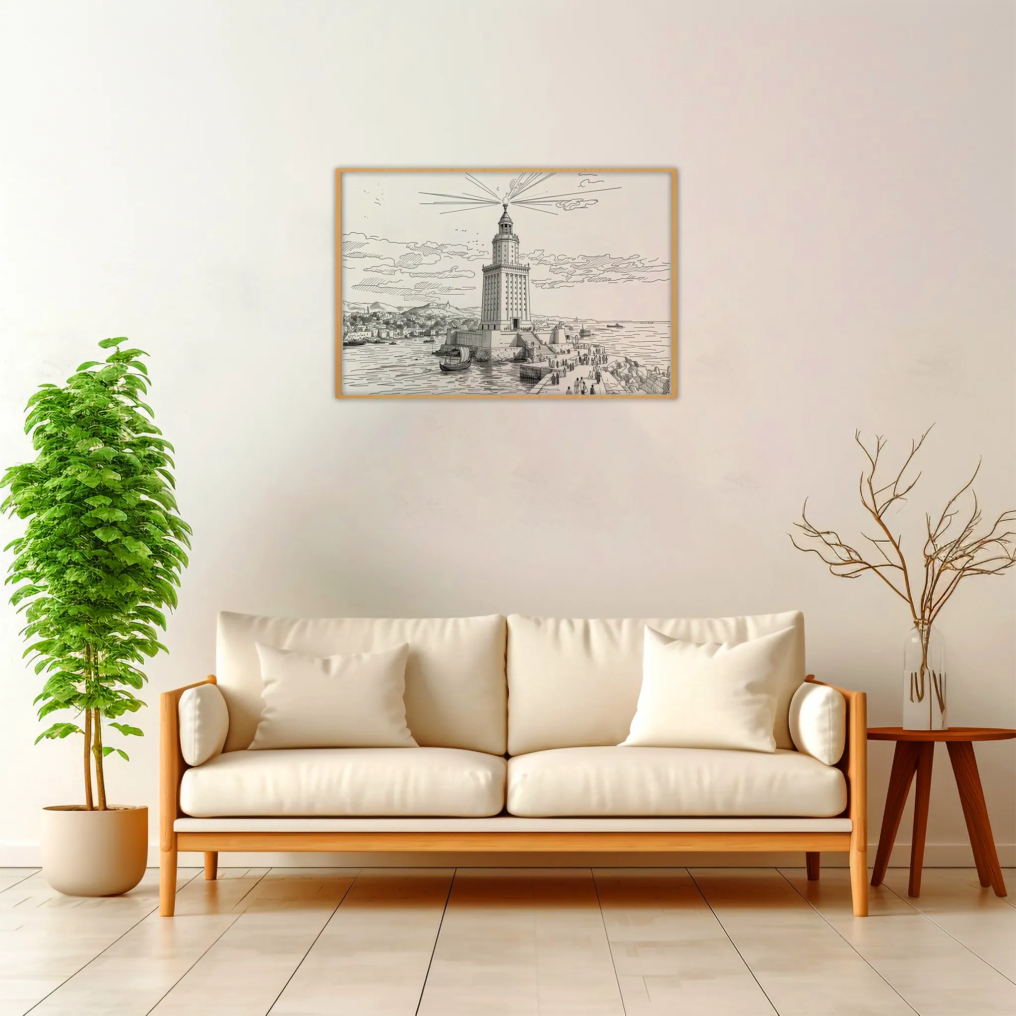 Lighthouse of Alexandria — Urban Sketch framed fine art interior preview