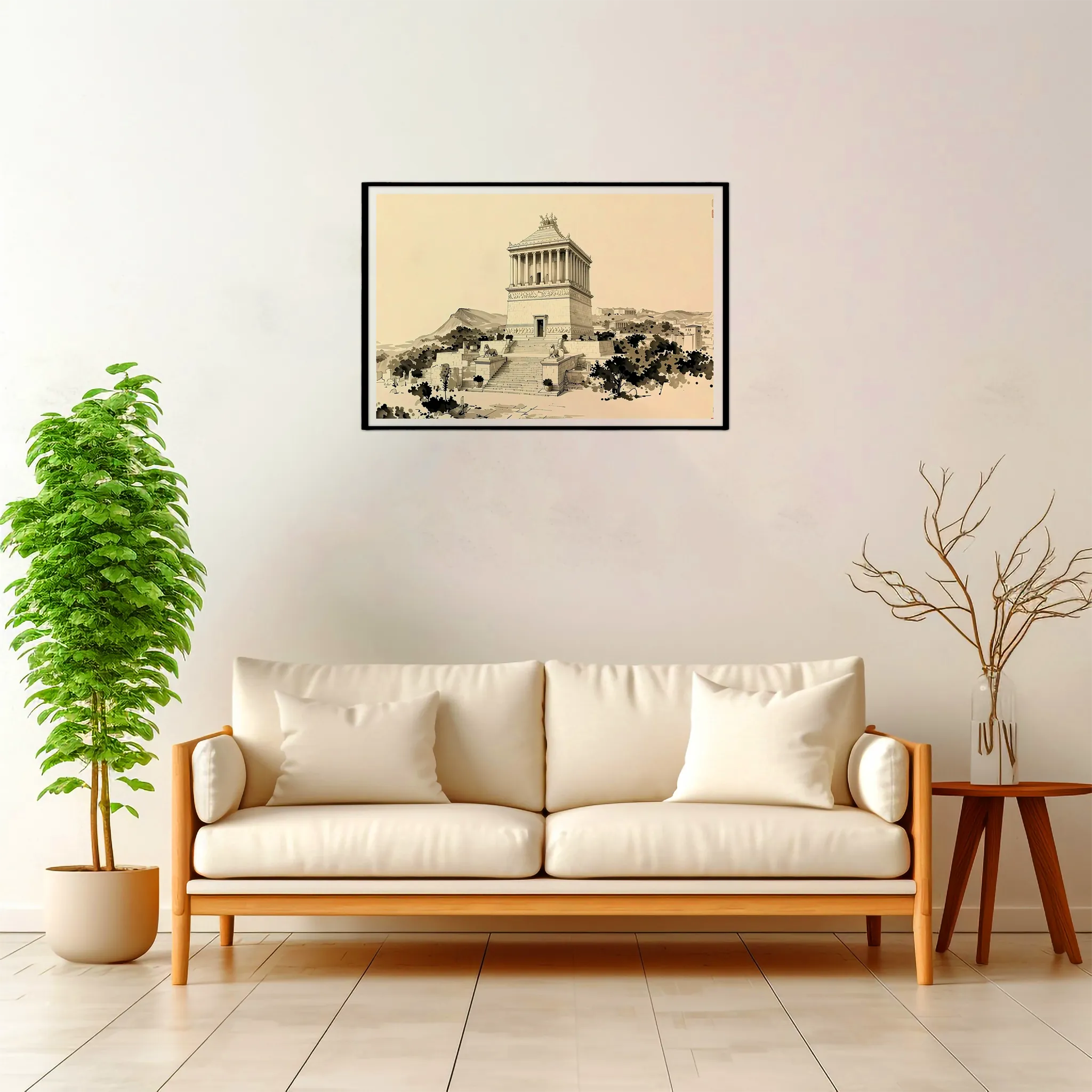 Mausoleum at Halicarnassus — Japanese Tradition framed fine art interior preview