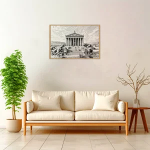 Temple of Artemis — Urban Sketch framed fine art interior preview