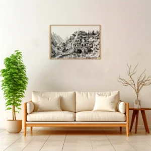 Hanging Gardens of Babylon — Urban Sketch framed fine art interior preview