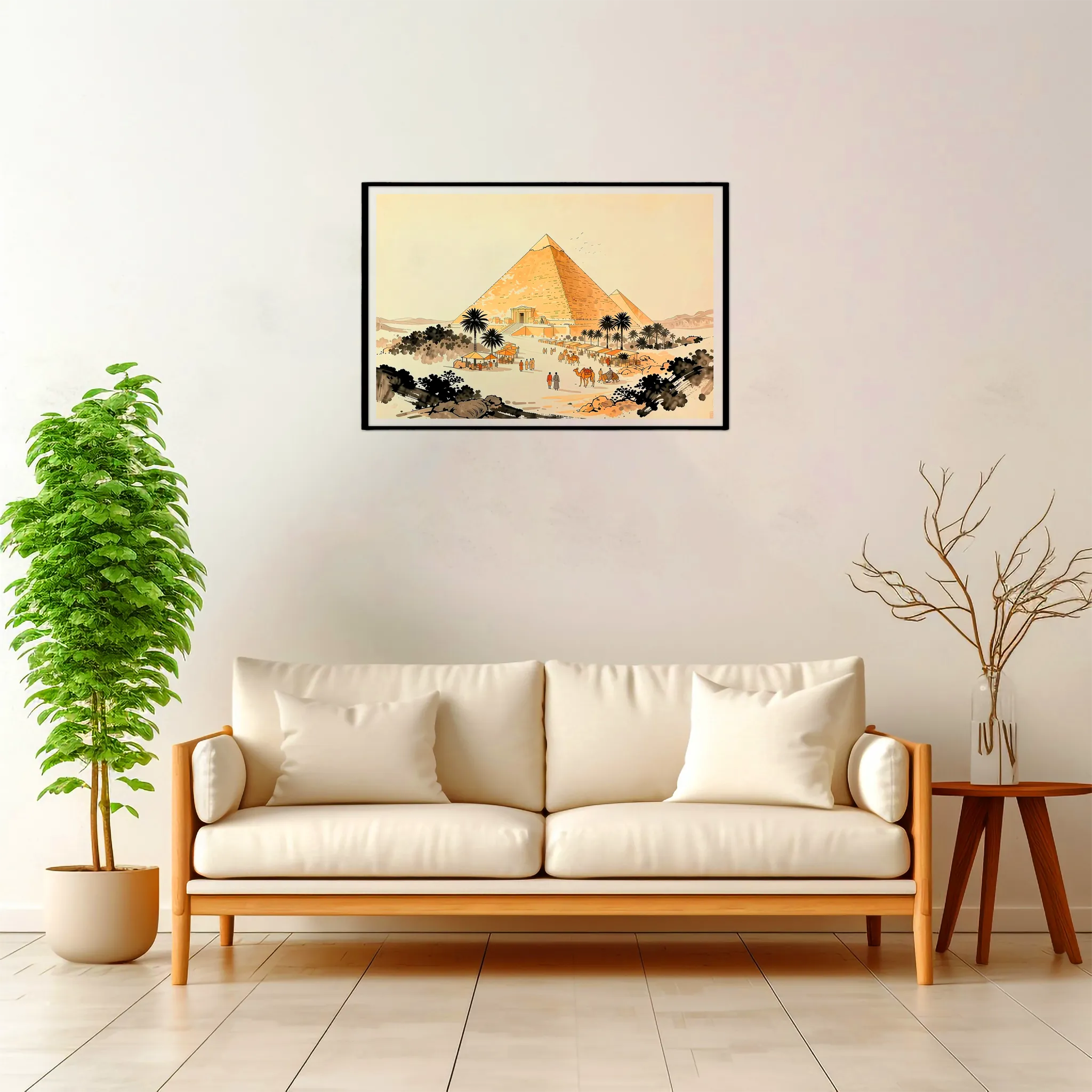 Pyramid of Cheops — Japanese Tradition framed fine art interior preview