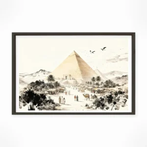 Pyramid of Cheops — Sumi-e Zen Ink framed fine art interior preview