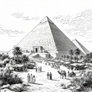 Pyramid of Cheops — Urban Sketch fine art print