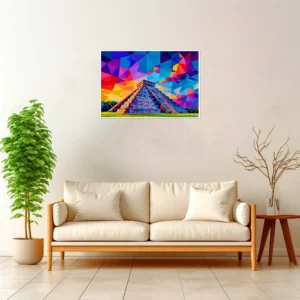 Chichen Itza — Geometric Mosaic framed fine art interior preview