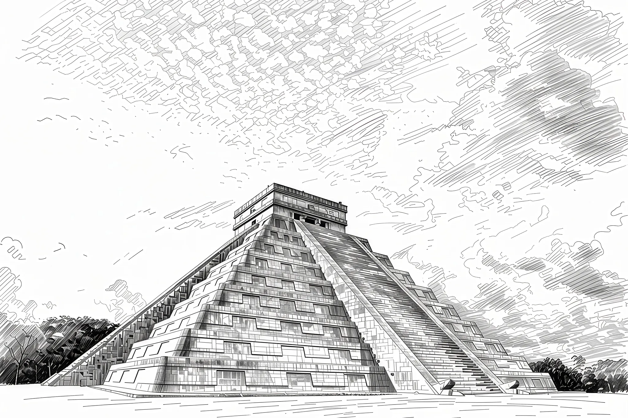 Chichen Itza — Urban Sketch fine art print
