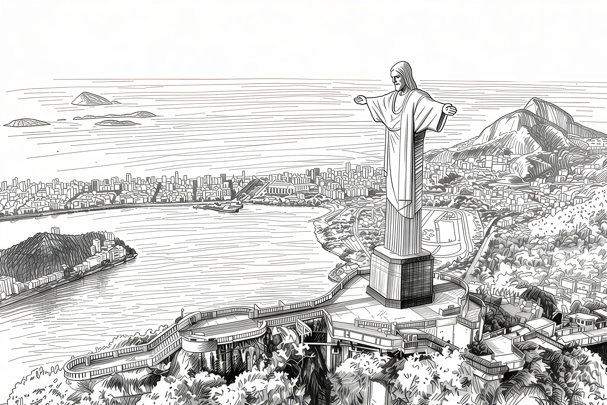 Christ the Redeemer — Urban Sketch fine art print