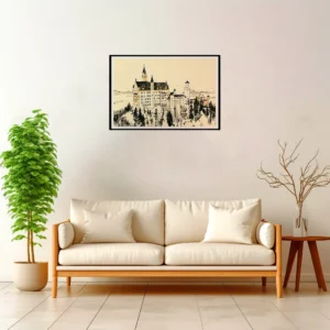 Neuschwanstein Castle — Japanese Tradition framed fine art interior preview