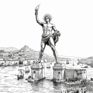 Colossus of Rhodes — Urban Sketch fine art print
