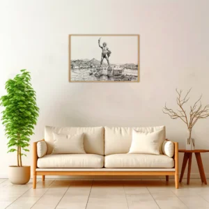 Colossus of Rhodes — Urban Sketch framed fine art interior preview