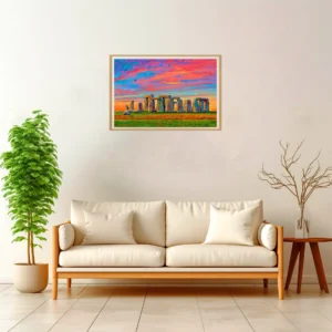 Stonehenge — Impressionist Dream framed fine art interior preview