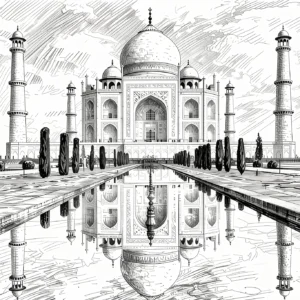 Taj Mahal — Urban Sketch fine art print