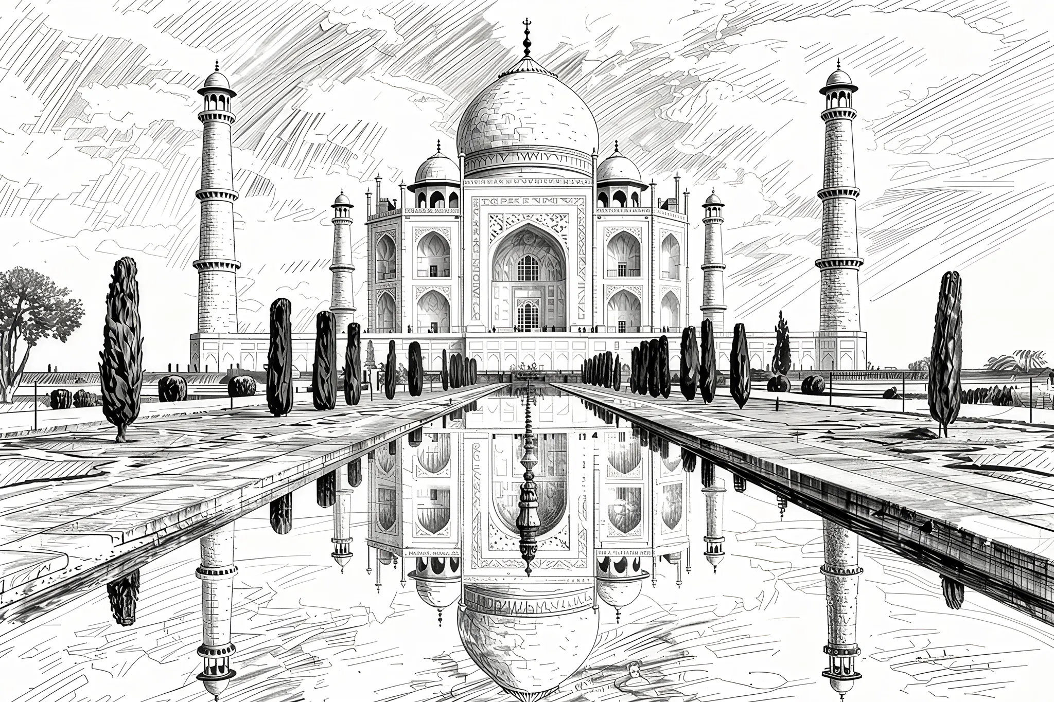 Taj Mahal — Urban Sketch fine art print